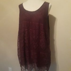 Dark Maroon Lace Blouse Size 2